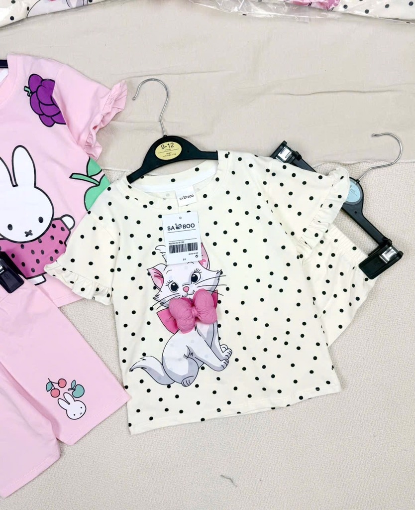 SET BÉ GÁI COTTON TÀU 2 MÀU BÉ GÁI SẴN (XẢ 99k)