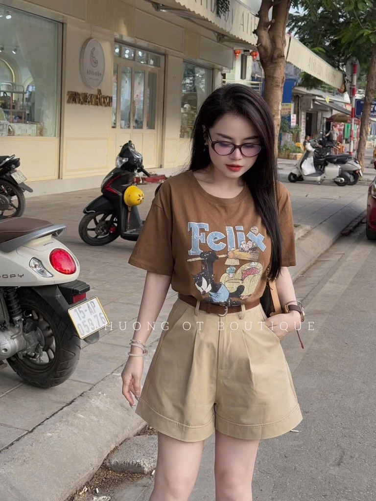 QUẦN SOOC BÒ NỮ MÀU BE CHỈ NỔI SẴN