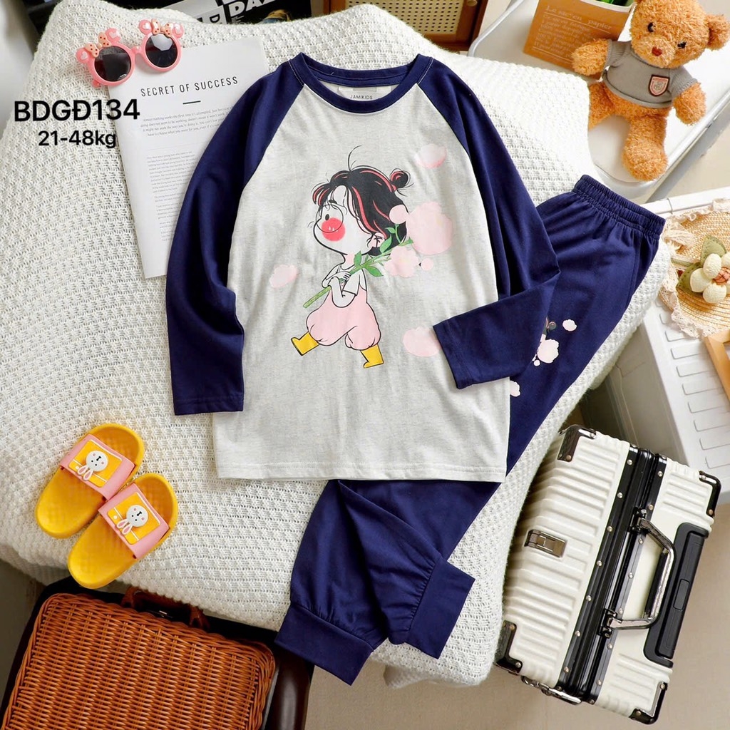 SET BỘ DÀI TAY SIZE ĐẠI HÌNH HOẠT HÌNH BÉ GÁI