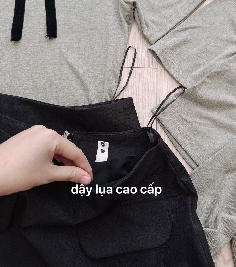 SET BỘ ÁO LEN DÍP CỔ NƠ CV A NẮP TÚI SẴN (SALE 119k)