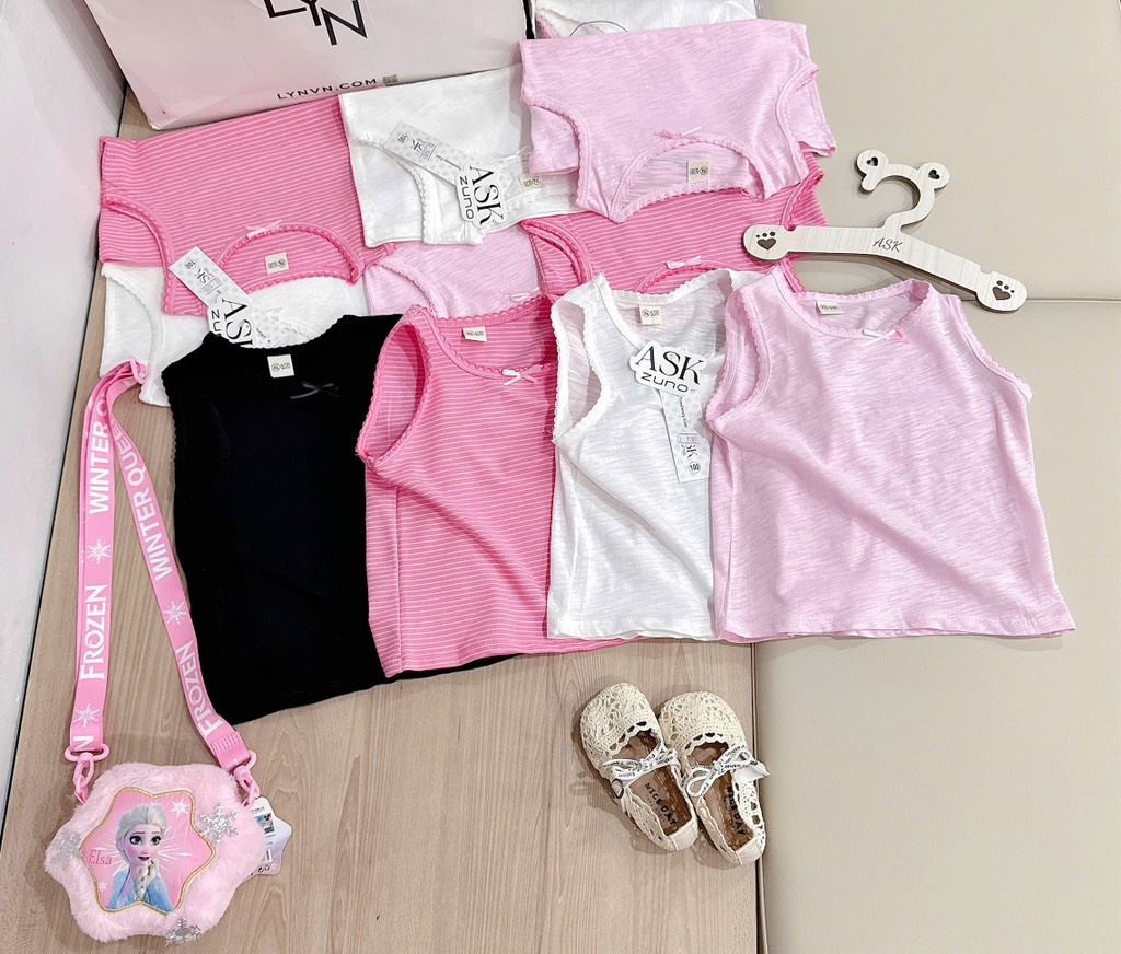 SET 4 ÁO BALO XƯỢC TONE HỒNG BÉ GÁI