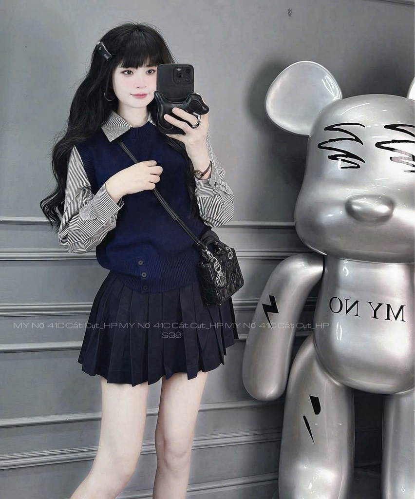 ÁO LEN PHỐI SƠ MI 5 MÀU NỮ THU ĐÔNG