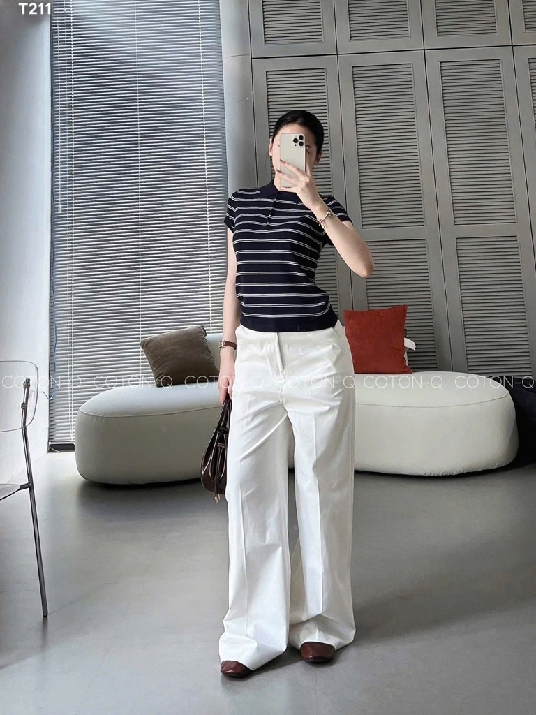 QUẦN SUÔNG 2 MÀU ĐEN TRẮNG NỮ