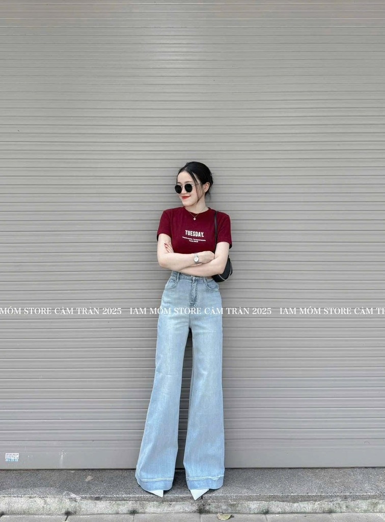 QUẦN BÒ NỮ ỐNG LOE MÁC DA 2 MÀU SẴN