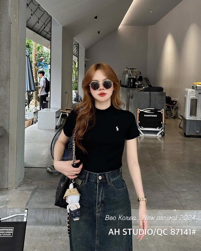 SET 3 ÁO ZIP CỔ TRÒN THÊU NGỰA NỮ ĐEN TRẮNG ĐỎ RƯỢU NEW 2025