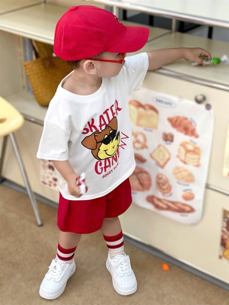 SET BÉ SNATER QUẦN ĐỎ BÉ TRAI BÉ GÁI SẴN (SALE 85k)