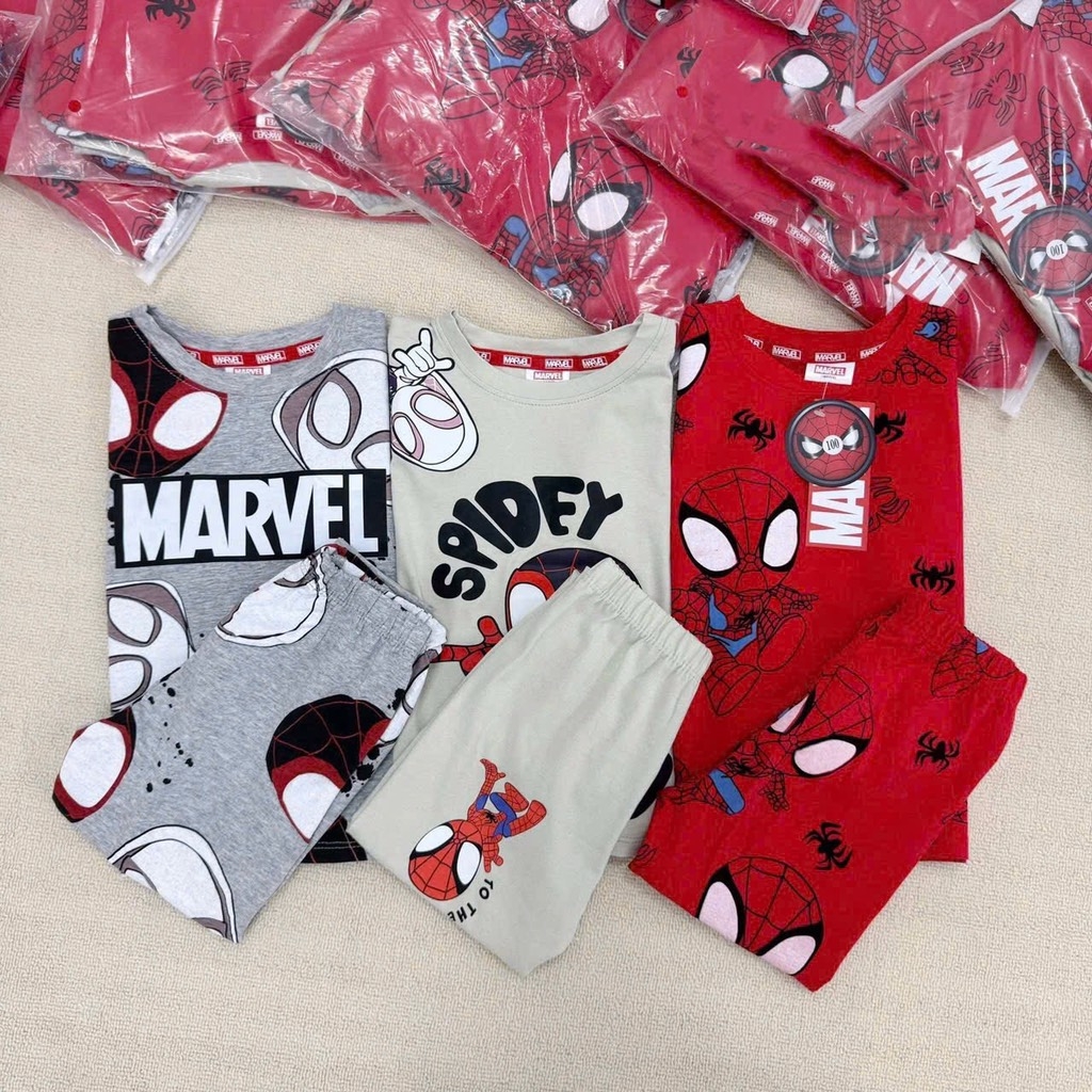 BỘ 3 BỘ DÀI SPIDERMAN MARVEL TONE ĐỎ GHI BÉ TRAI