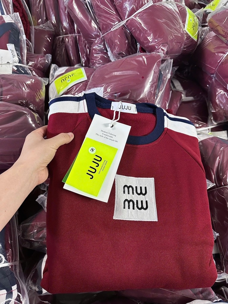 SET NỈ NỮ MIU MIU PHỐI MÀU NEW SB2214 THU ĐÔNG SẴN (SALE ĐỎ 110k)