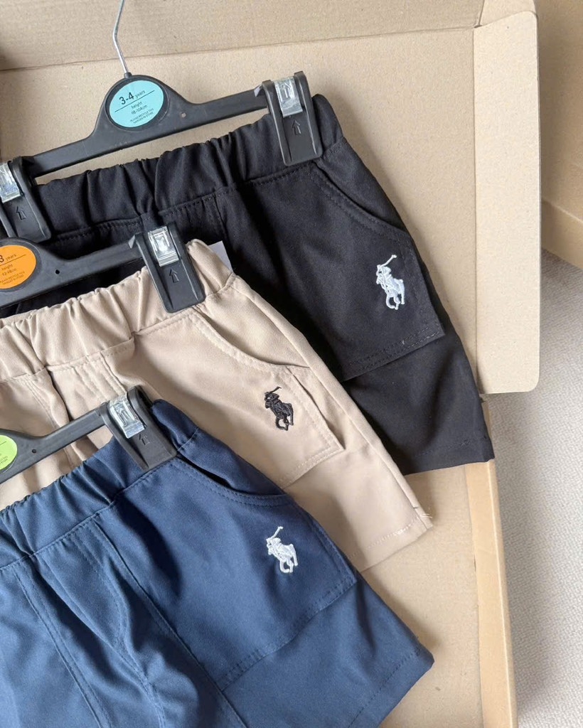 SET 3 QUẦN ĐÙI KAKI THÊU NGỰA BÉ TRAI