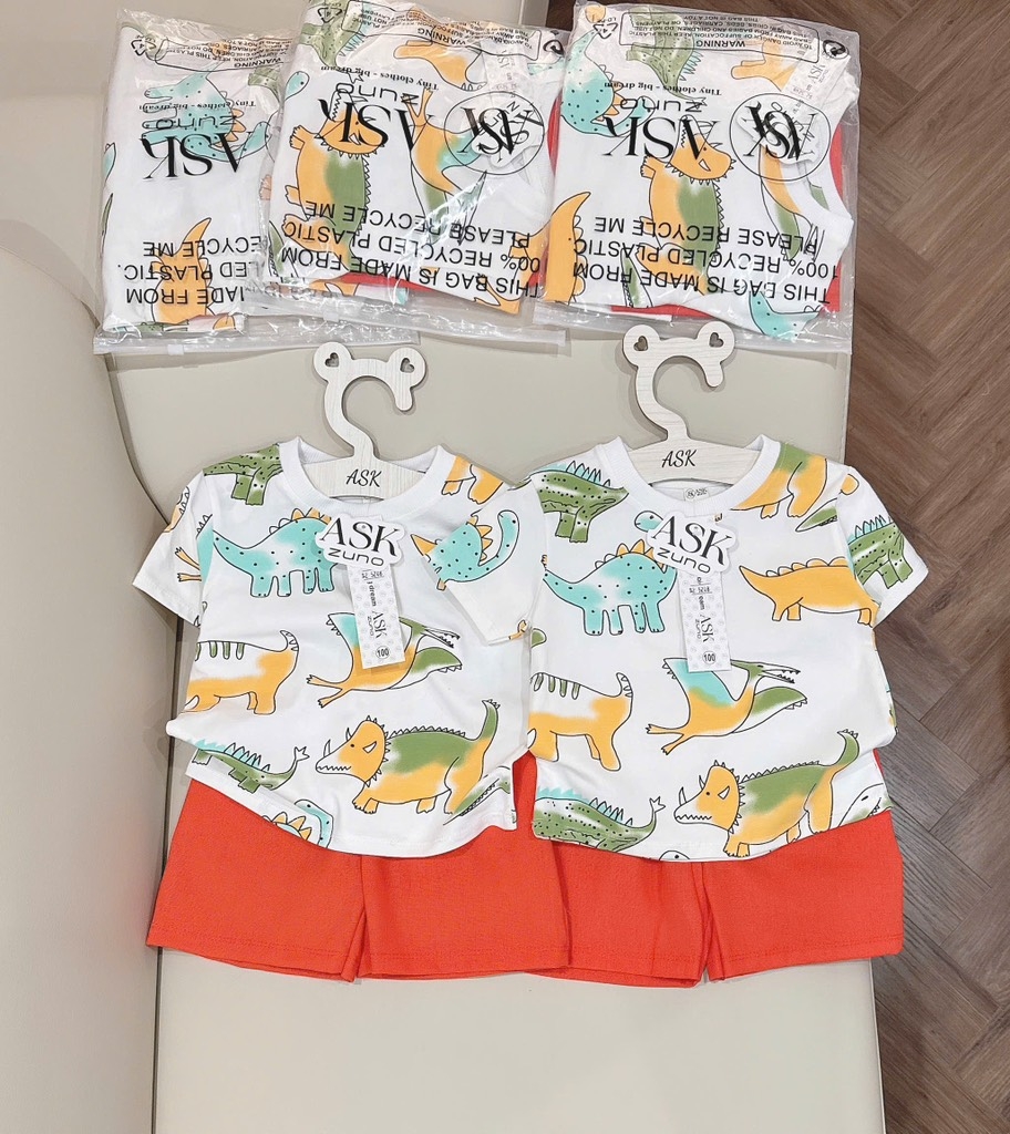 SET KHỦNG LONG QUẦN CAM BÉ TRAI SẴN (SALE 62k)