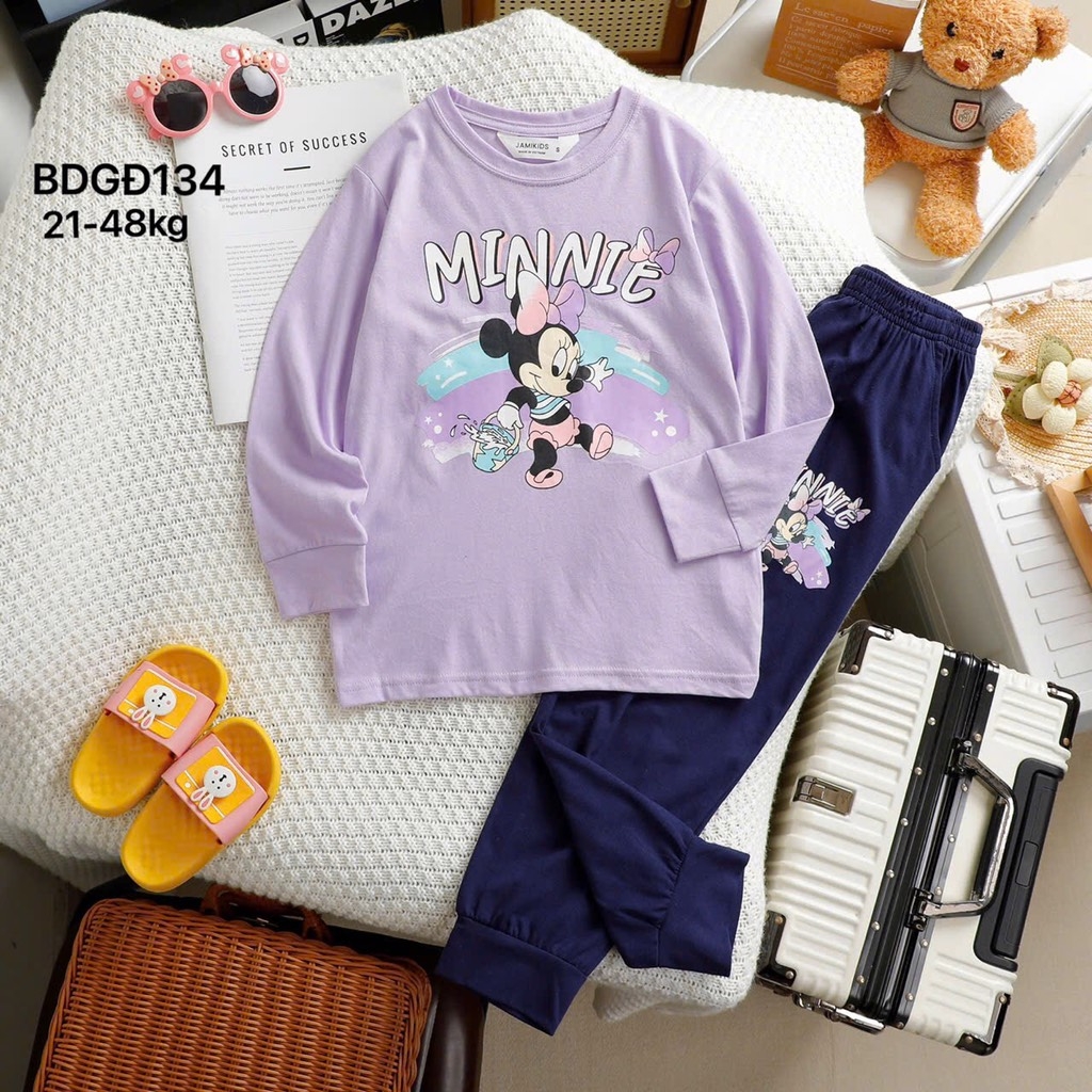 SET BỘ DÀI TAY SIZE ĐẠI HÌNH HOẠT HÌNH BÉ GÁI