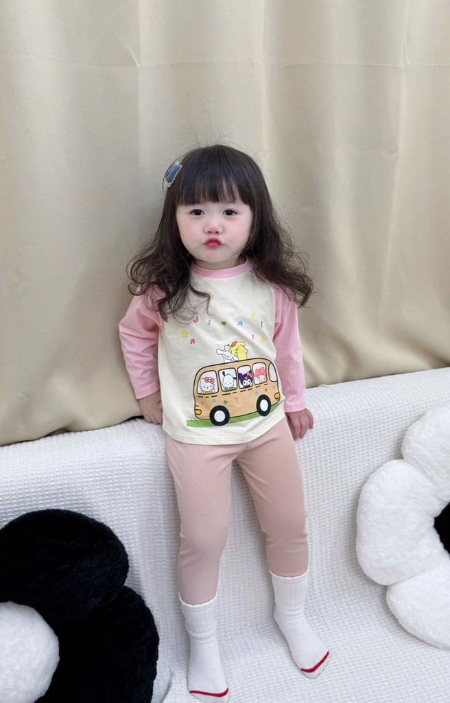 SET DÀI LABABU ĐÍNH NỔI ĐÁNG YÊU – MỀM MỊN CHUẨN COTTON XỊN BÉ GÁI