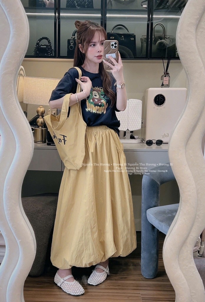 SET ÁO COTTON CHÂN VÁY GIÓ NHĂN NỮ