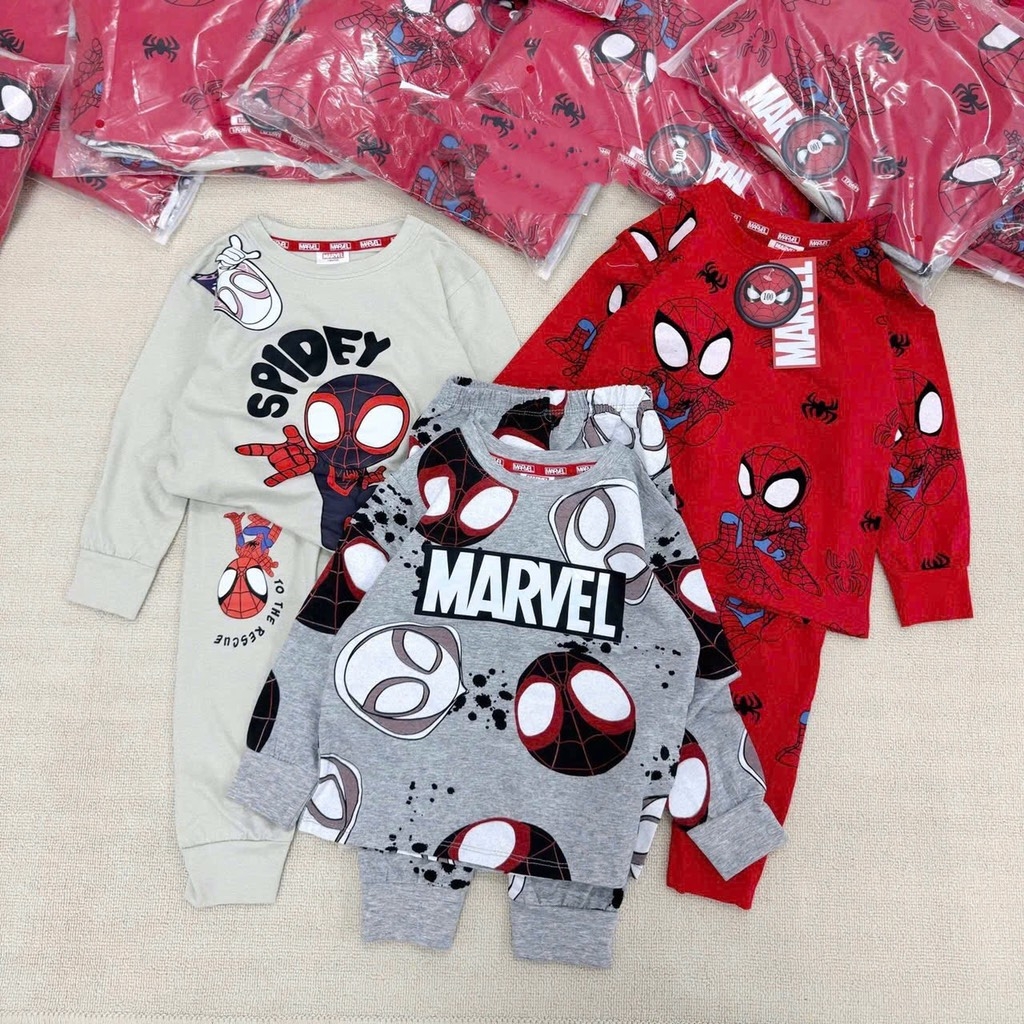 BỘ 3 BỘ DÀI SPIDERMAN MARVEL TONE ĐỎ GHI BÉ TRAI