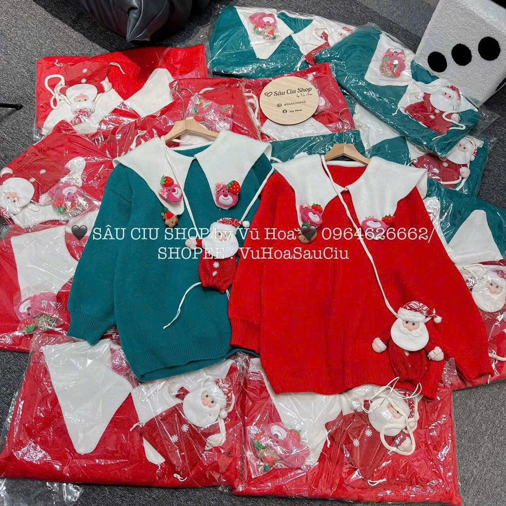 ÁO LEN NOEL CỔ THUỶ THỦ NỮ THU ĐÔNG SẴN