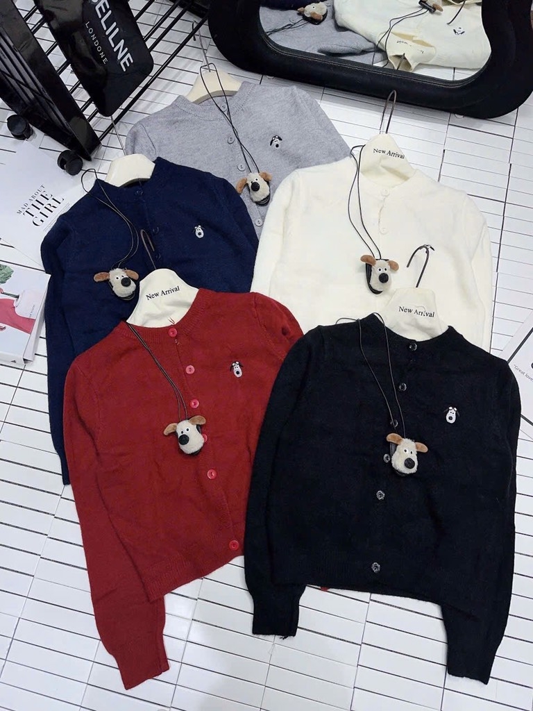 ÁO LEN CADIGAN KÈM GẤU QC NỮ