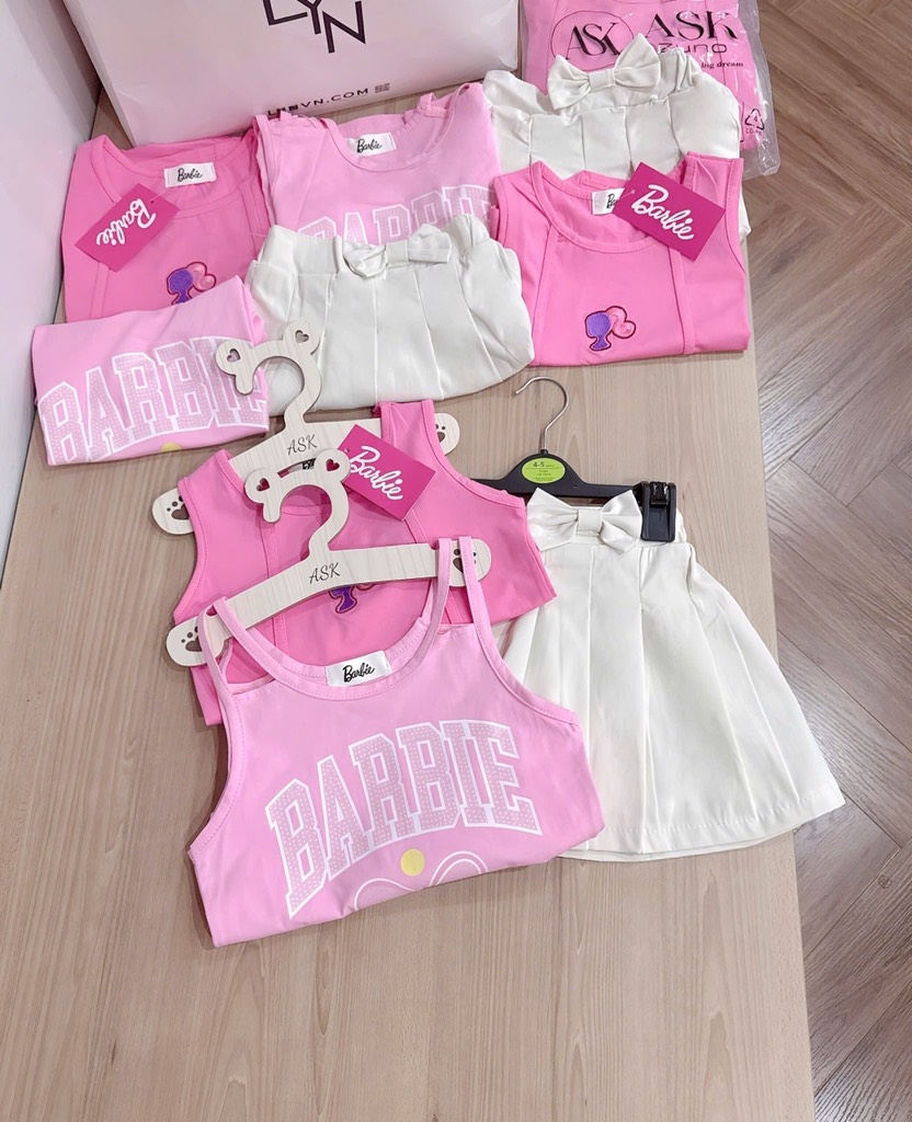 SET BA CHI TIẾT HỒNG BARBIE BÉ GÁI