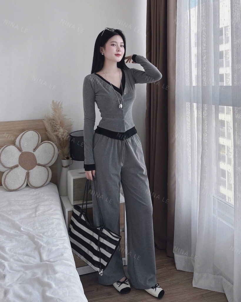 BỘ DÀI XÁM TĂM LÔNG NỮ THU ĐÔNG