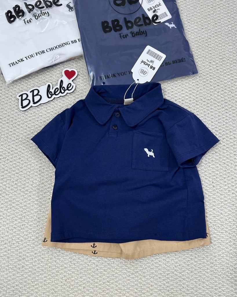 SET CỘC ÁO CỔ TRỤ QUẦN KAKI BÉ TRAI 2 MÀU