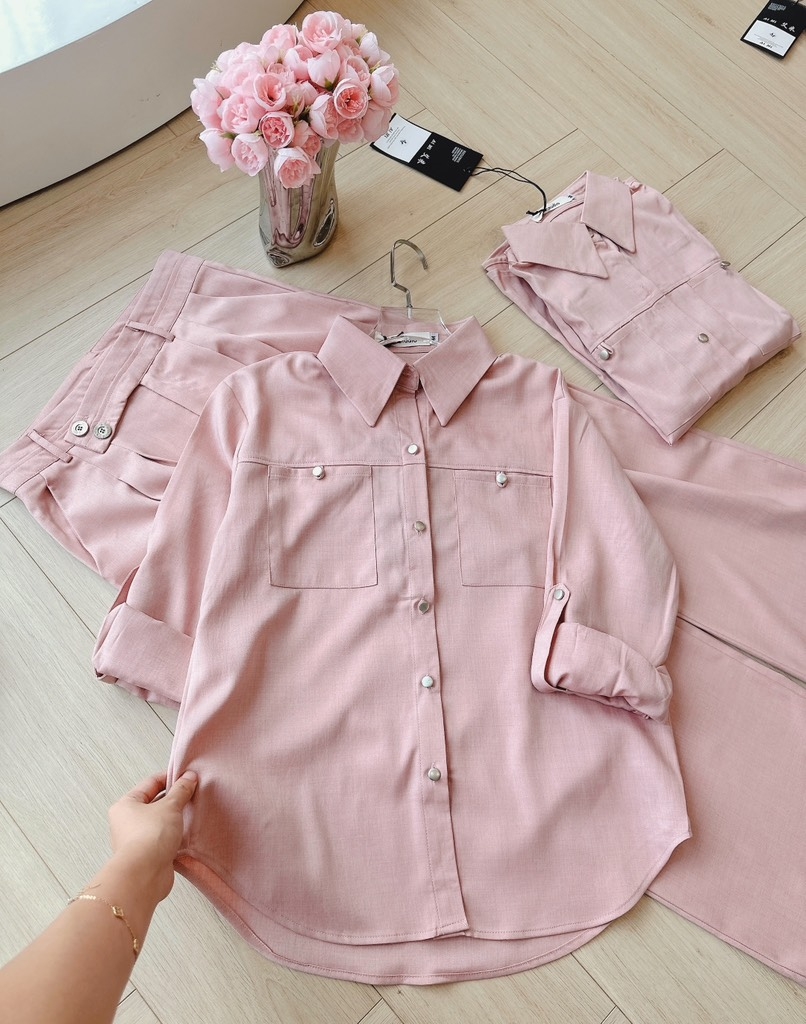 SET BỘ DÀI QUẦN SUÔNG LI ĐAI TAY DÀI CÁ LẬT NỮ THU ĐÔNG