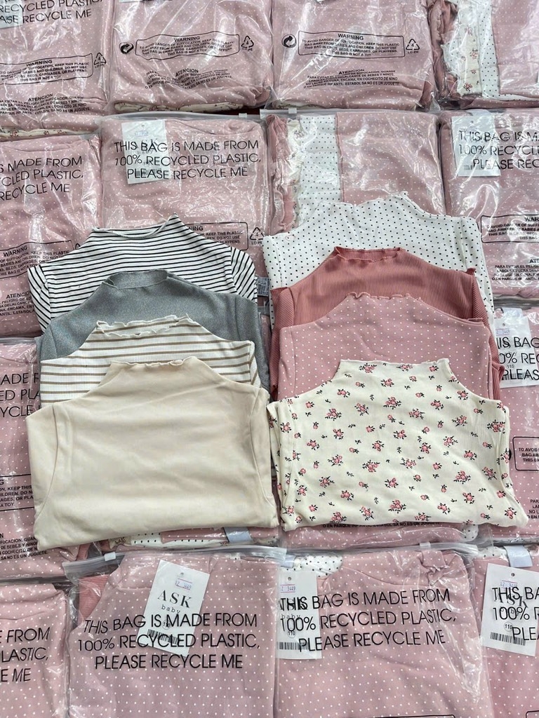 SET 4 ÁO ZIP GIỮ NHIỆT DÀI TAY BÉ GÁI