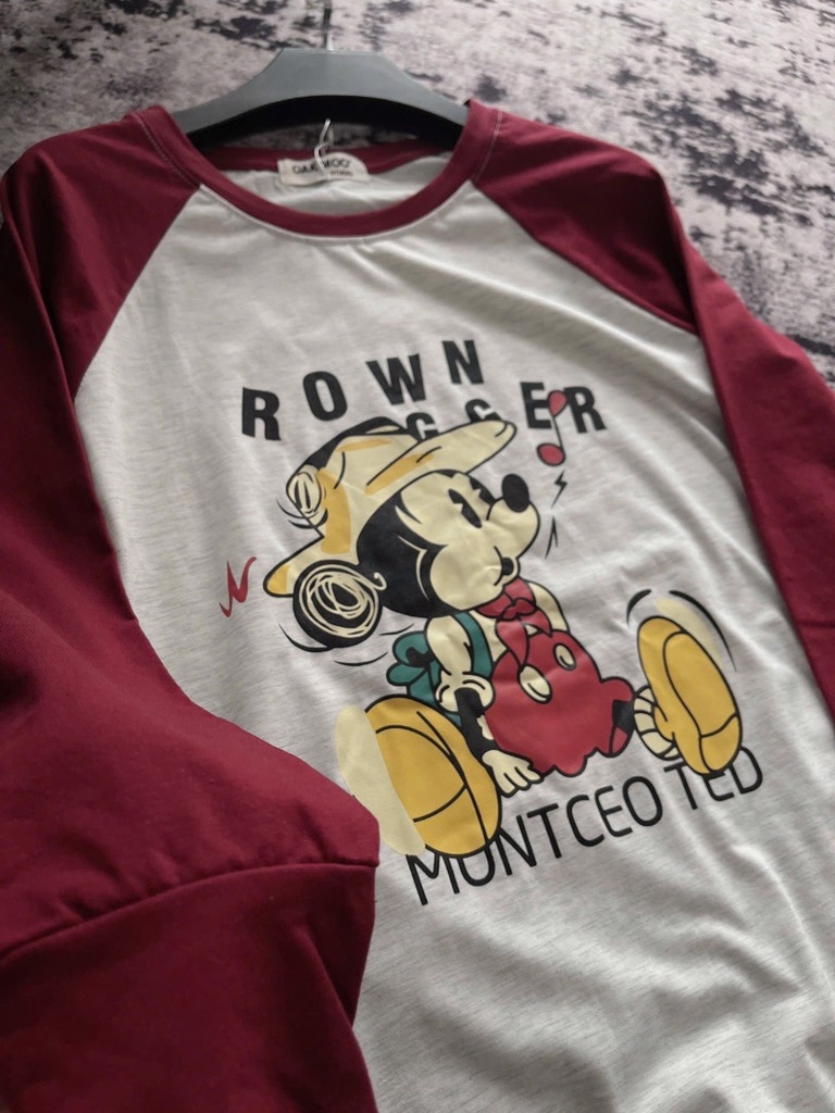 SET BỘ DÀI MẶC NHÀ MICKY PHỐI ĐỎ NỮ THU ĐÔNG SẴN