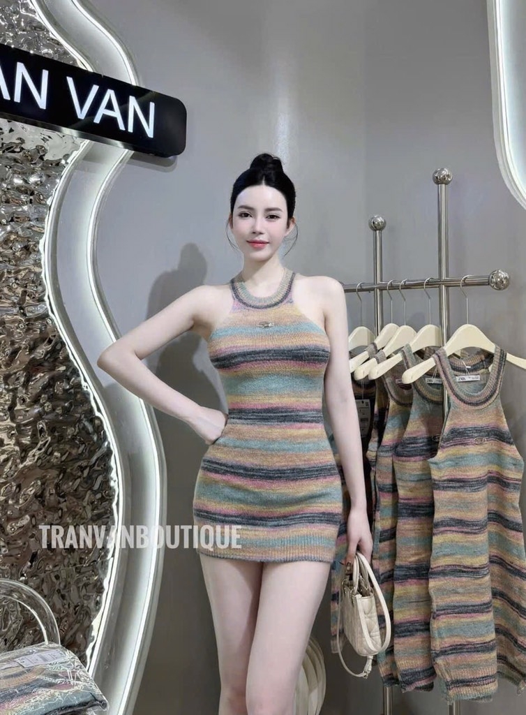 VÁY LEN CỔ YẾM NHIỀU MÀU NỮ SẴN