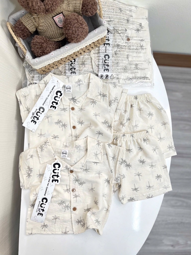 BỘ PIZAMA HOẠ TIẾT CÂY DỪA HÀN XẺNG BÉ TRAI