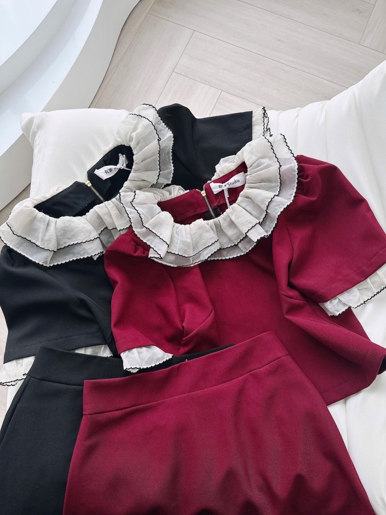 SET BÈO VIỂN PHỐI THỜI TRANG – XINH ĐEN ĐỎ NỮ SẴN (SALE 170k)