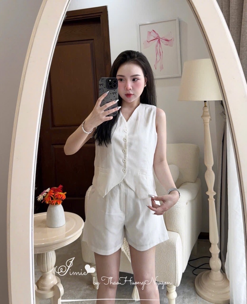 SET ÁO GHILE PHỐI QUẦN ĐÙI CHO NỮ SẴN