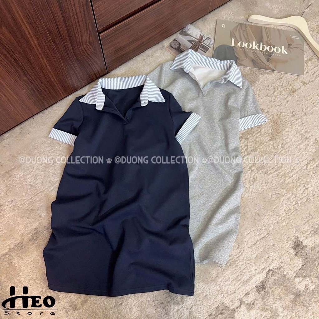 VÁY THAN PHỐI CỔ TAY KẺ NỮ SẴN(SALE 100k)