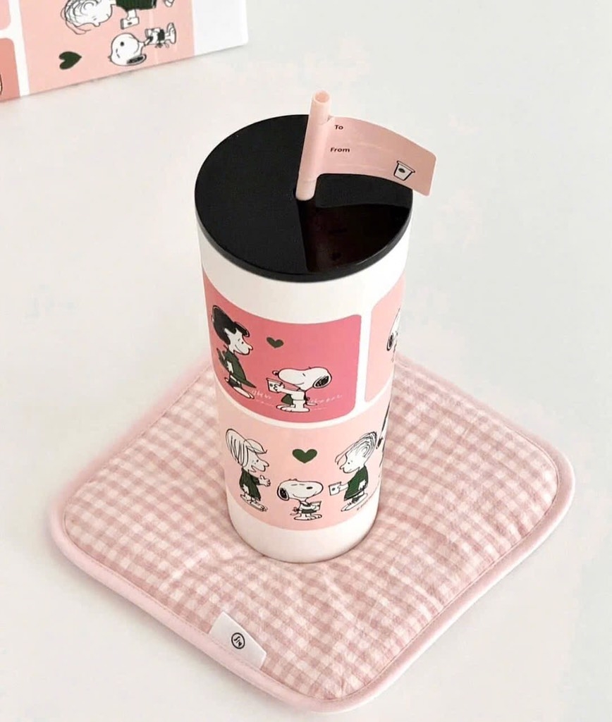 ĐỒ GIA DỤNG - LY GIỮ NHIỆT STARB MÀU HỒNG TÍM SNOOPY