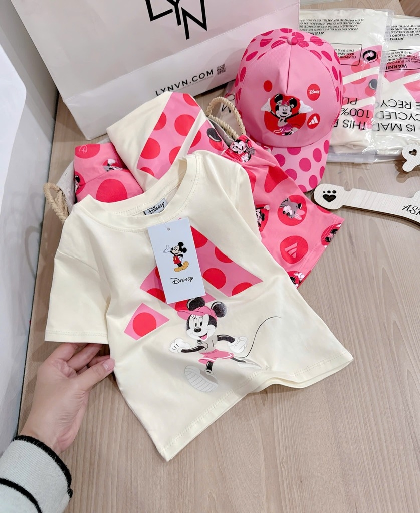 BỘ MK HỒNG CHẤM BI KÈM MŨ BÉ GÁI SẴN(XẢ 59k)