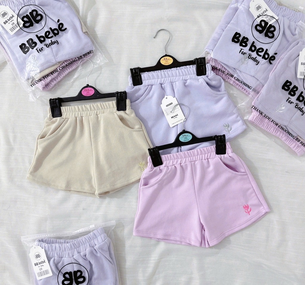 SET 3 QUẦN ĐÙI PASTEL TÍM BÉ GÁI SẴN