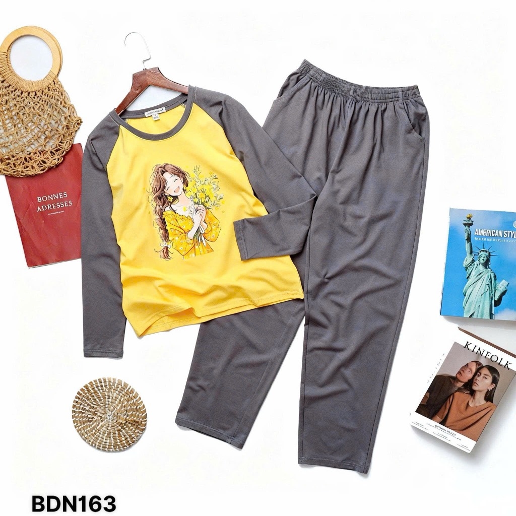 BỘ DÀI COTTON XUẤT NHIỀU MÀU NỮ THU ĐÔNG