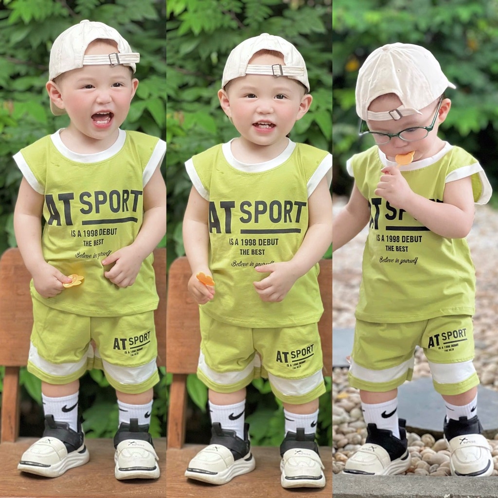 SET 2 BỘ COTTON TÀU SPORT BÉ TRAI SẴN (XẢ 75k)