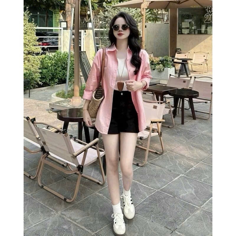 SET ÁO SƠ MI MIX QUẦN SHORT NỮ (SALE 143k)