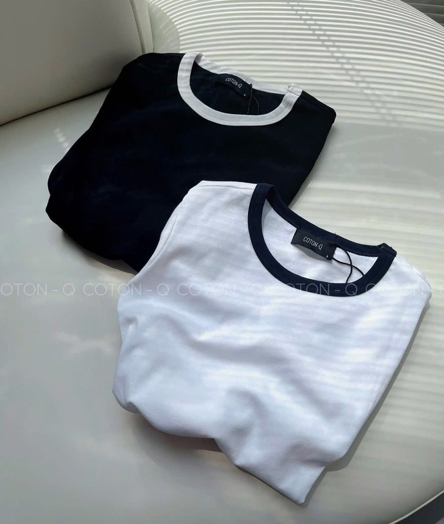 SET 2 ÁO ZIP VIỀN TRẮNG ĐEN NỮ SẴN