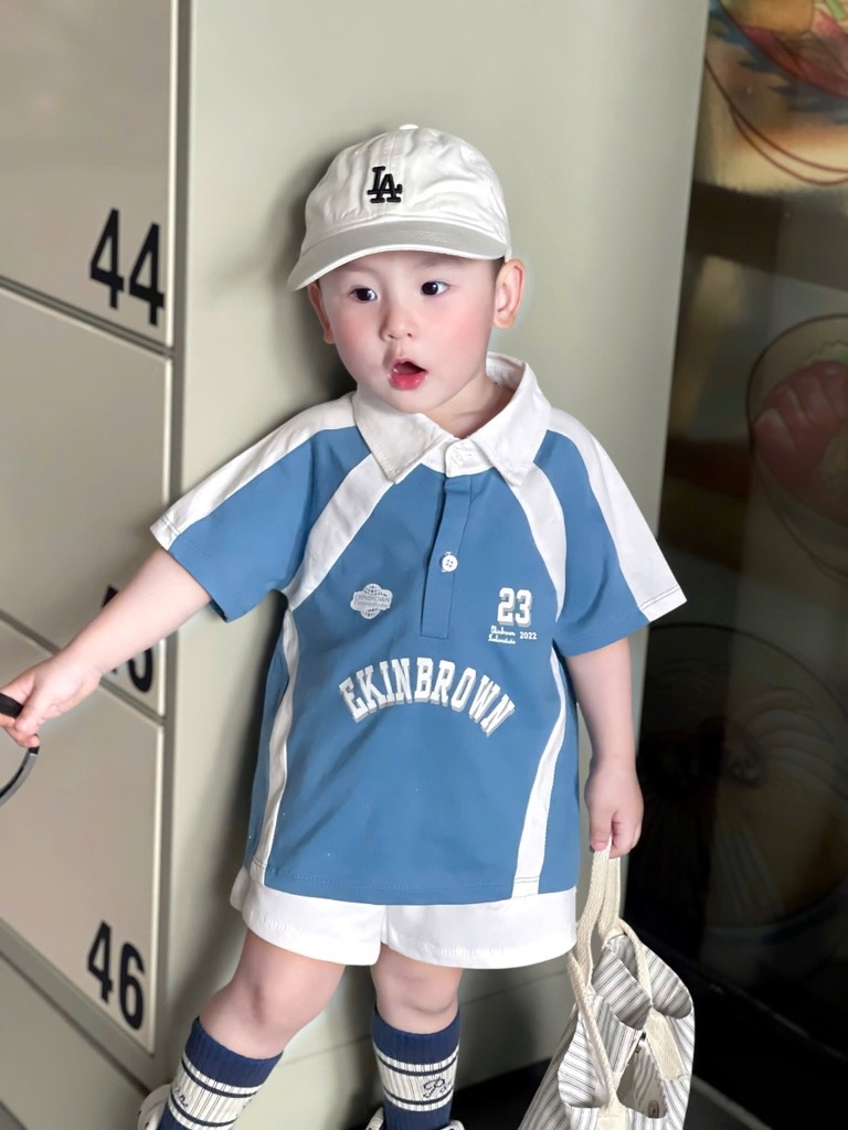 SET POLO PHỐI XANH TRẮNG BÉ TRAI
