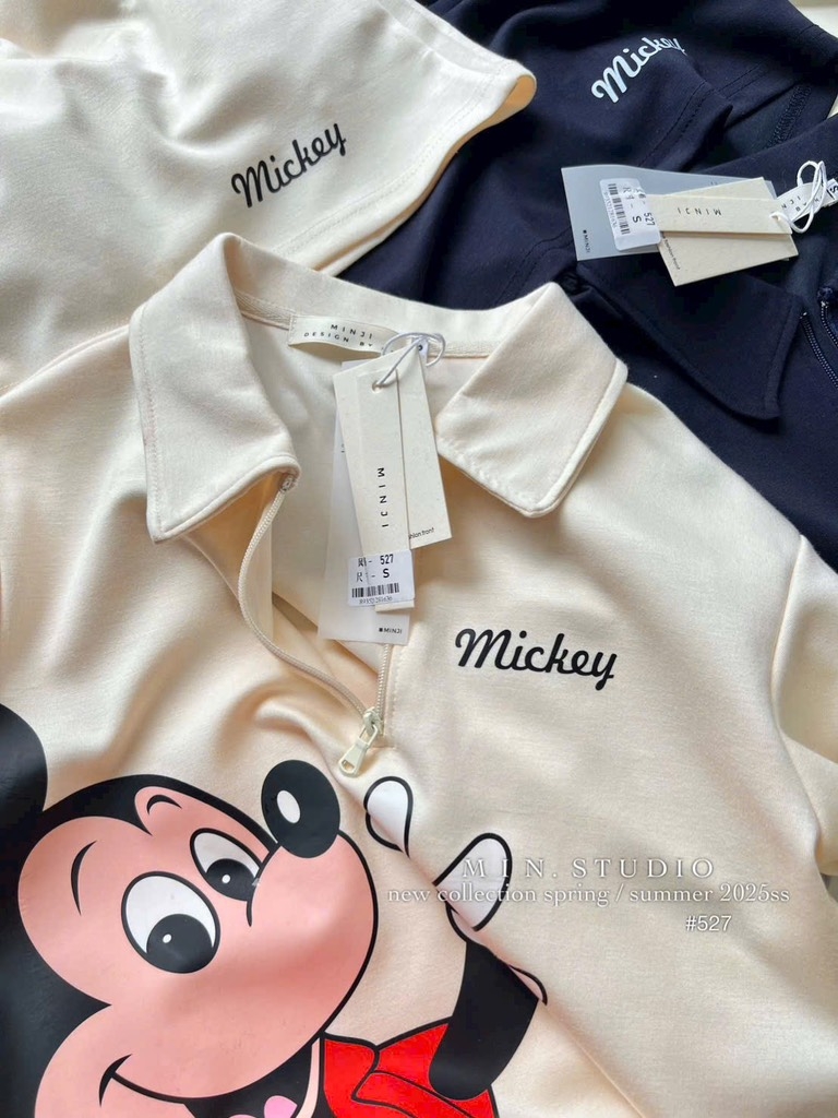 SET BỘ MICKEY CỔ KÉO KHOÁ CVAY NỮ