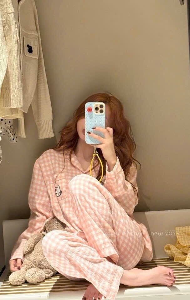 SET PIJAMA DÀI HELLO KITTY XINH XẮN NỮ THU ĐÔNG