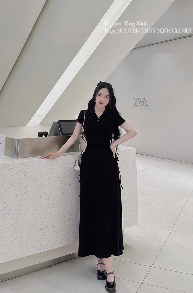 VÁY DÍP DÚT SƯỜN DÁNG DÀI NỮ