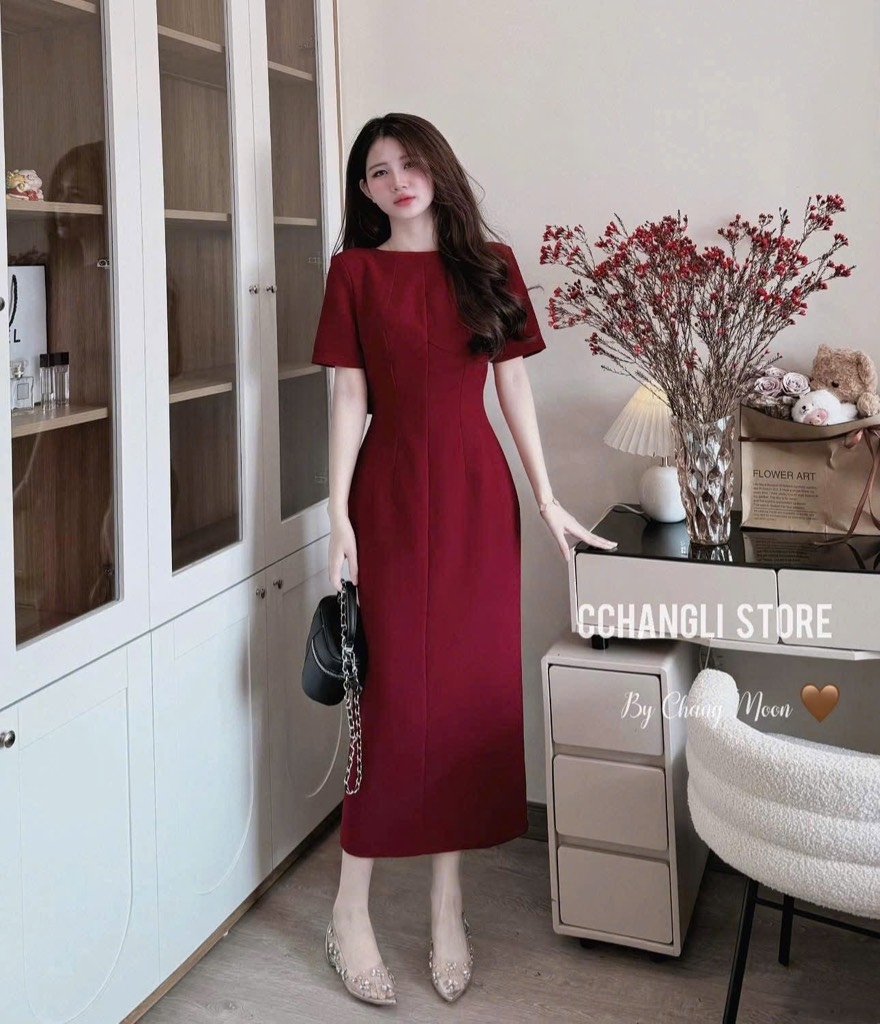 VÁY NƠ ĐÍNH HOA DÁNG DÀI 2 LỚP NỮ