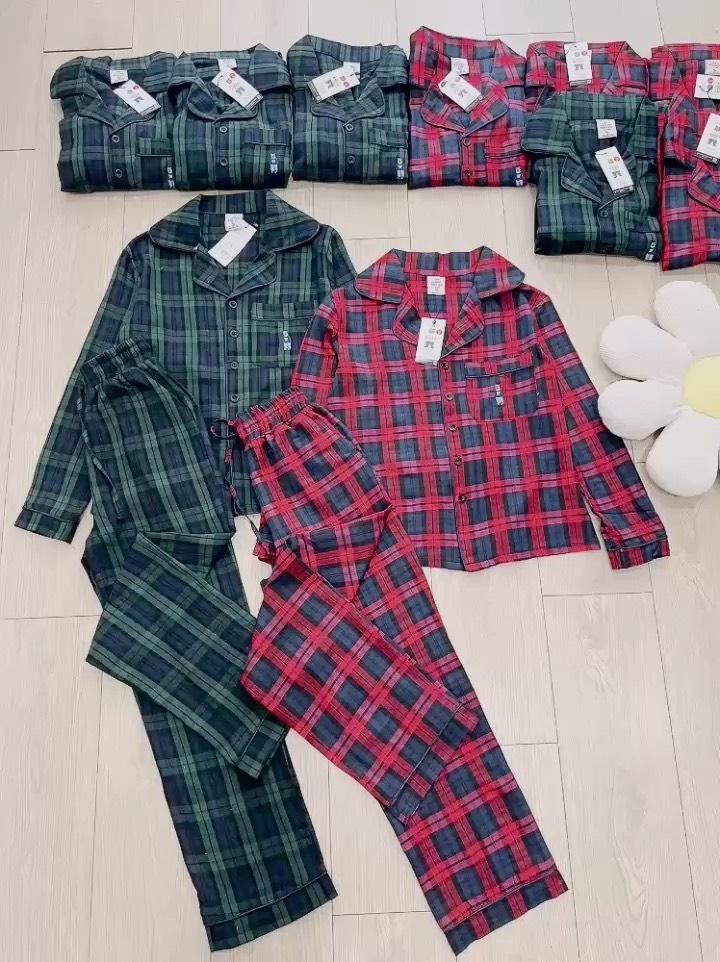 SET KẺ GẤU WHOU VIỀN TÚI NAM NỮ THU ĐÔNG SẴN (SALE 159k)