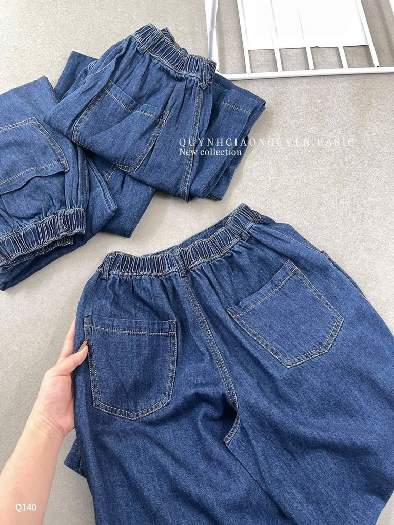 QUẦN BÒ SUÔNG XANH CHUN SAU 1 CÚC NỮ SẴN (SALE 105k)