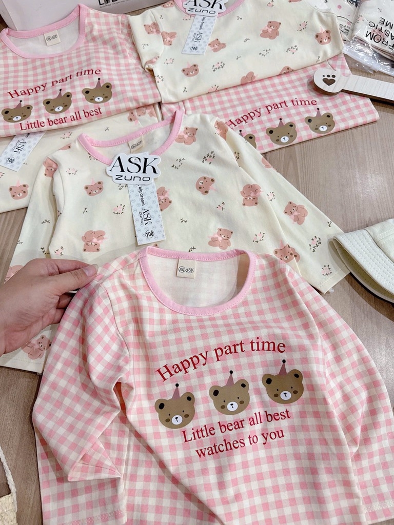 SET 2 BỘ GẤU CARO DÀI BÉ GÁI SẴN