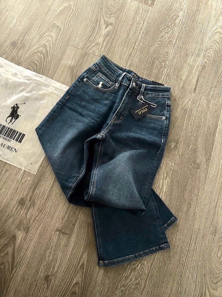 QUẦN JEAN NỮ SUÔNG XANH THÊU NGỰA SẴN