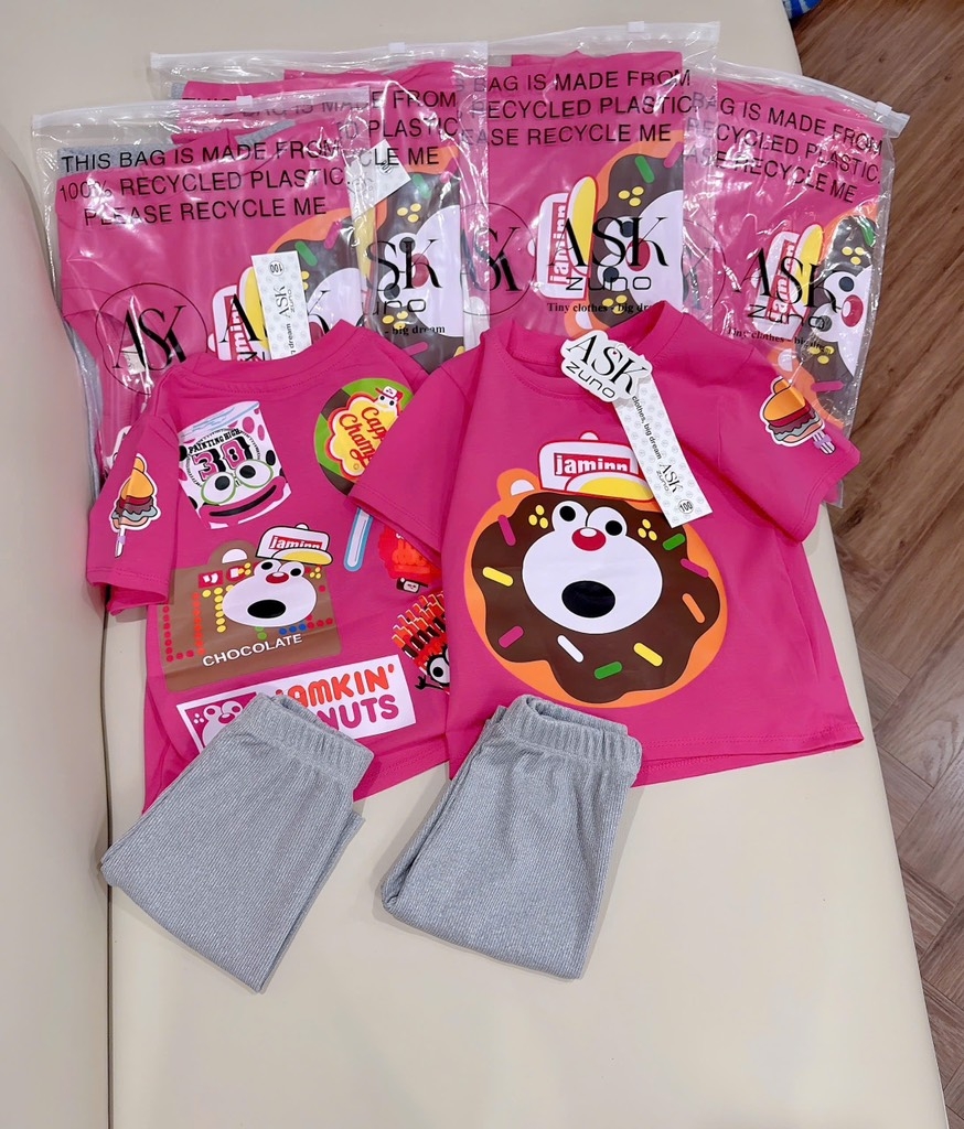SET DONOUTS QUẦN XÁM BÉ GÁI