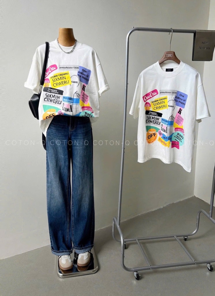 ÁO PHÔNG DECAL CHỮ NỮ