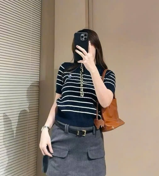 ÁO POLO LEN VẶN THỪNG THÊU GẤU CỘC TAY NỮ THU ĐÔNG